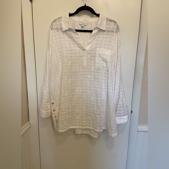 J. Jill Tops - J Jill - White Button-Detail Blouse